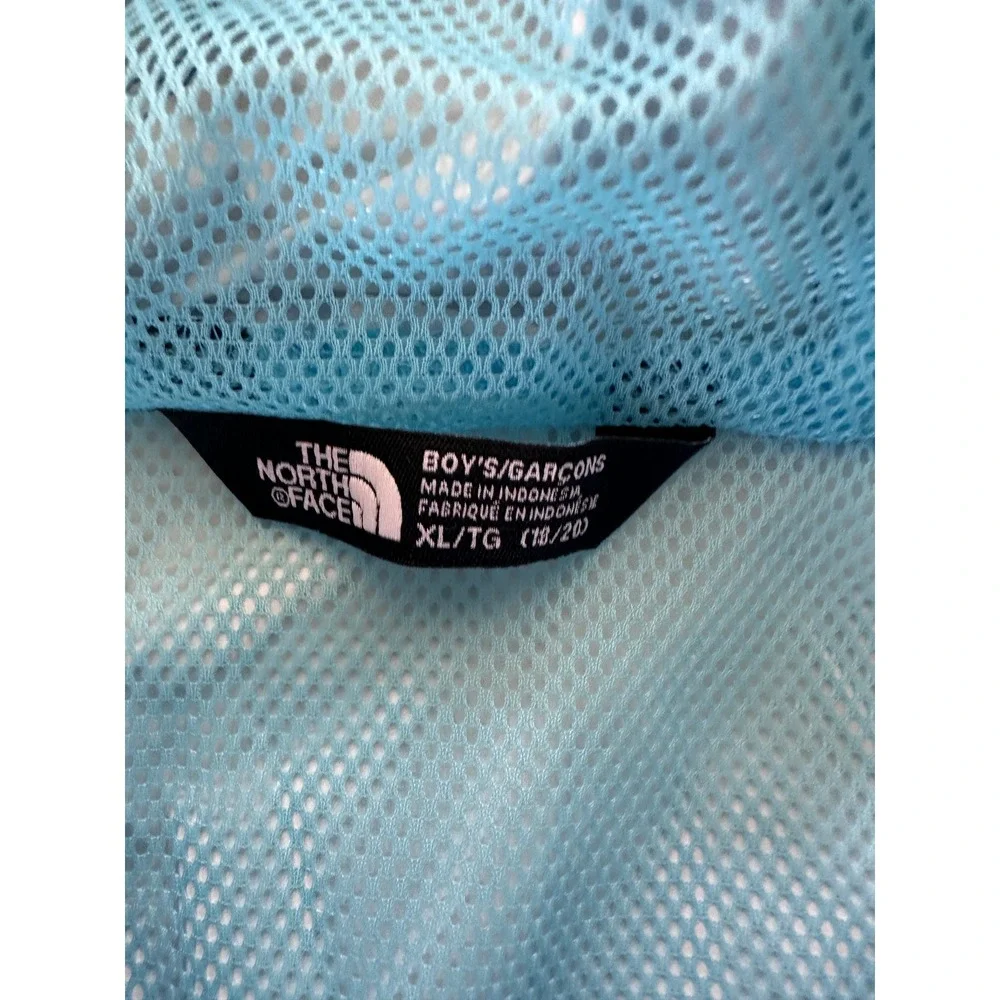 The North Face Boys XL 18/20 Resolve Reflective Rain Jacket Blue Black Hooded